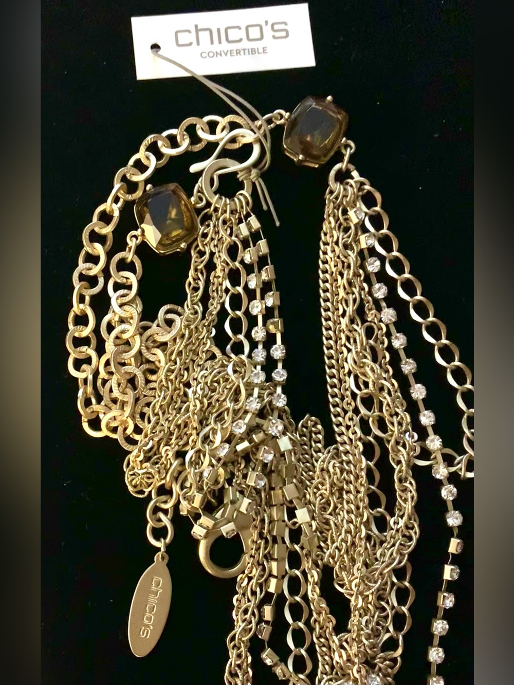 Chico's Gold Multiple 6-Strand Layered Necklace - Picture 3 of 3